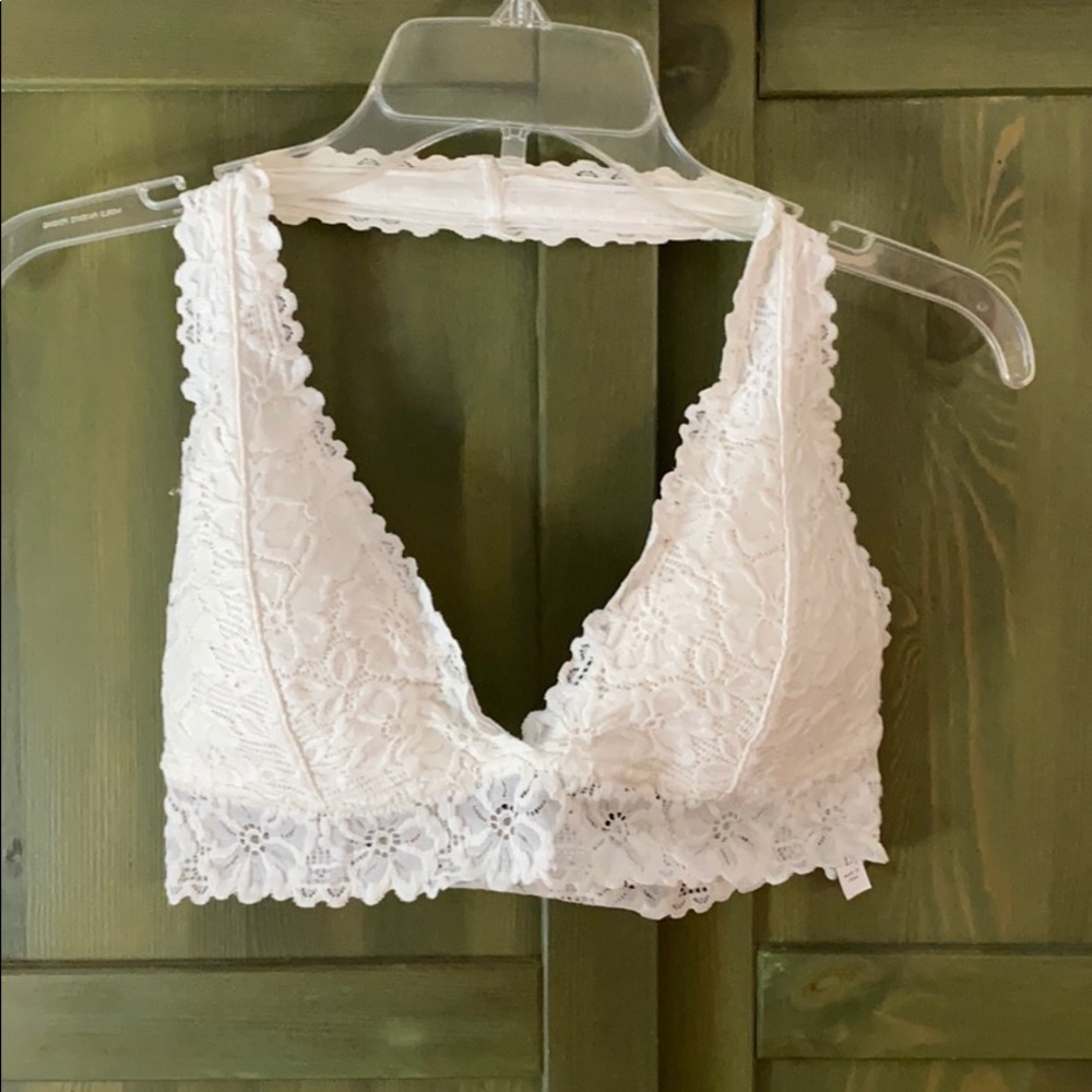 White lacey halter bralette